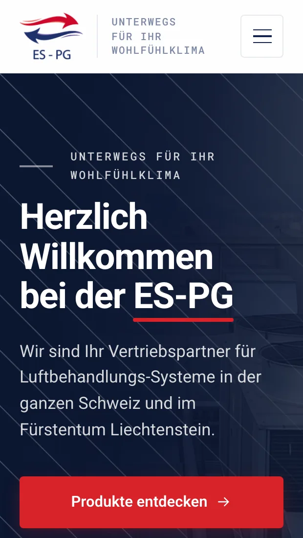 Website der ES-PG auf dem Handy
