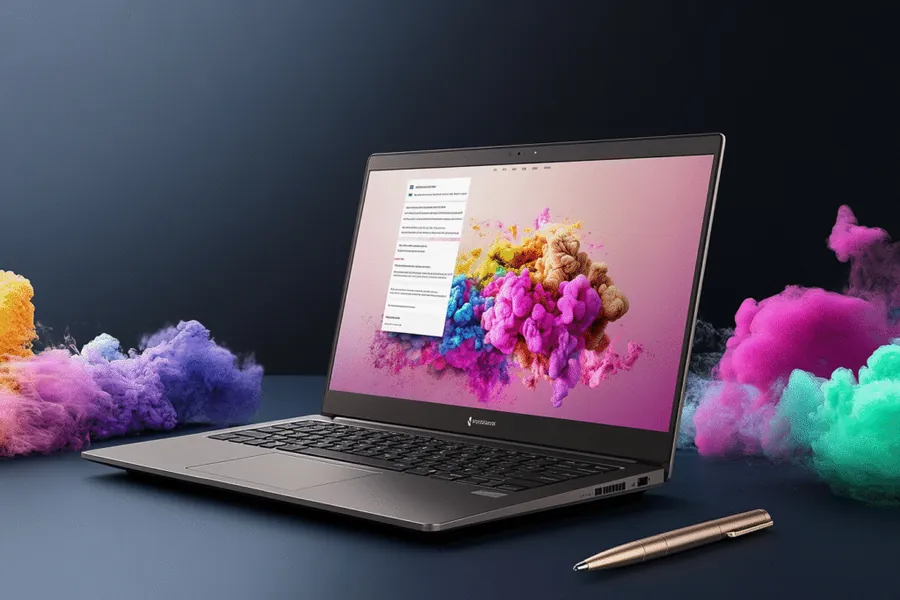 Laptop mit einem individuell gestalteten Auftritt